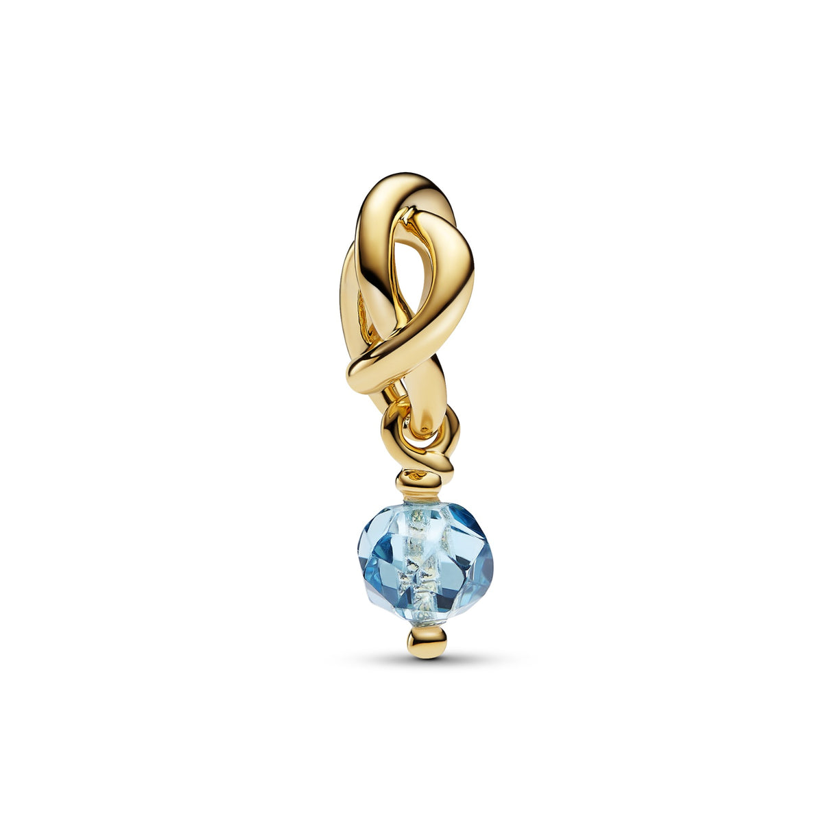 Pandora Facetgeslepen Zeeblauwe Oneindigheidscirkel Hangende Bedel goudverguld 763462C03