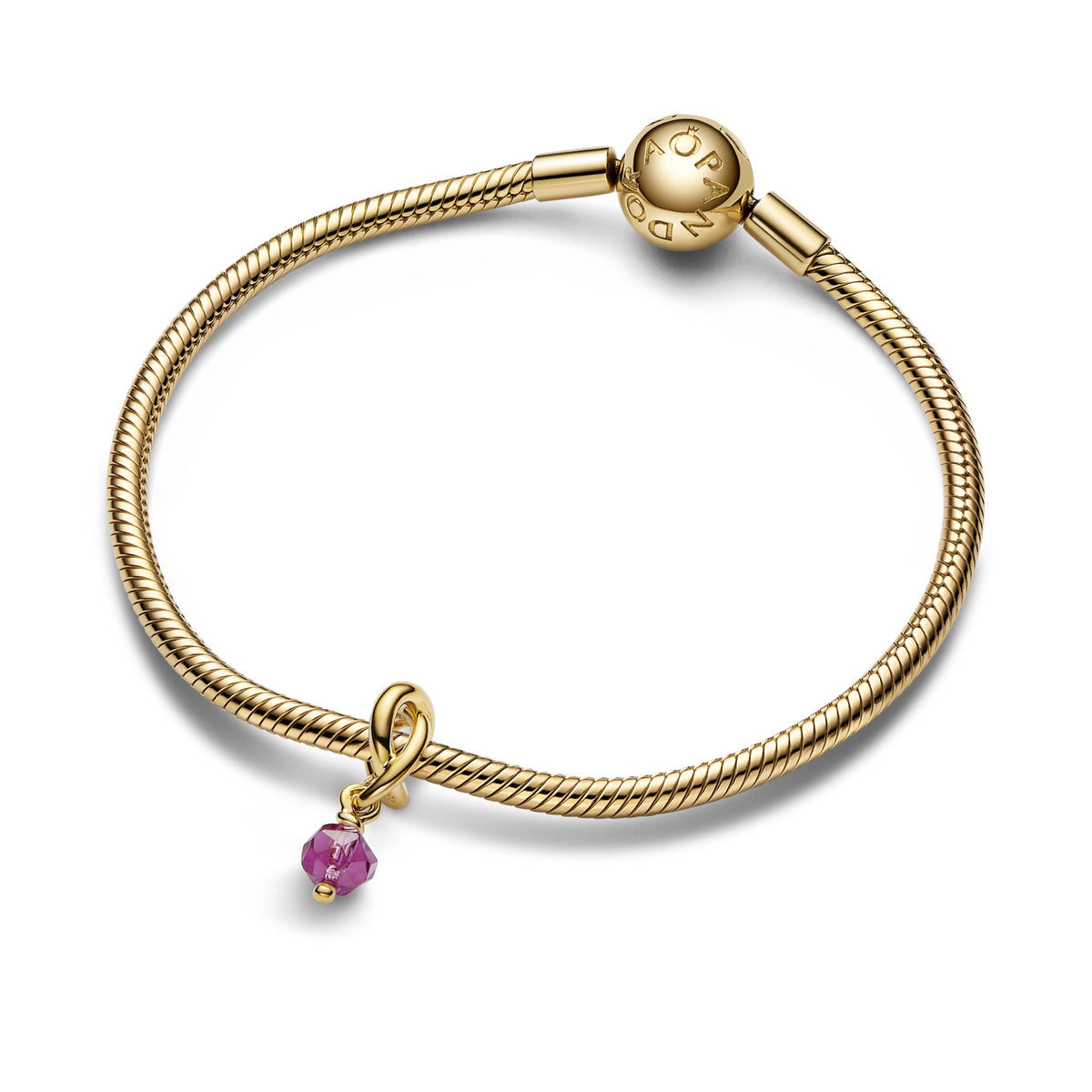 Pandora Facetgeslepen Roze Oneindigheidscirkel Hangende Bedel goudverguld 763462C10