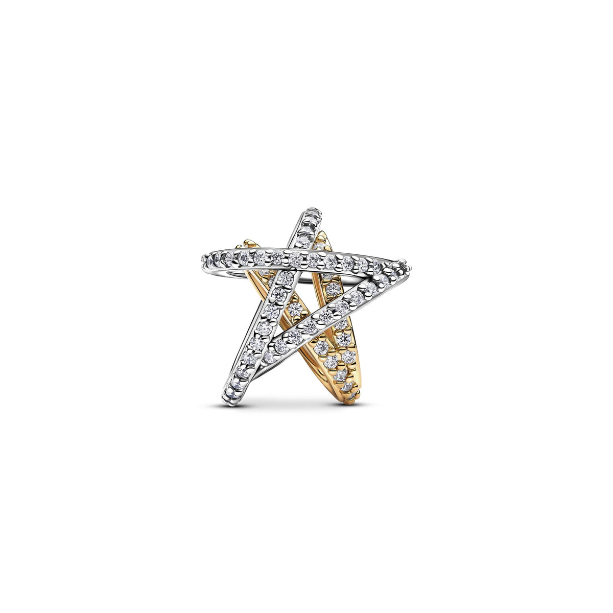 Pandora Sprankelende bedel met ster bicolor zilver en goudverguld 763590C01