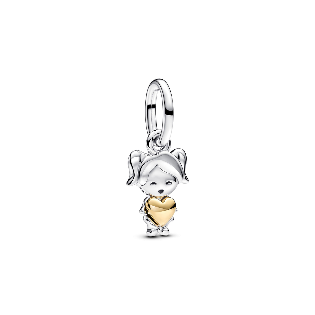 Pandora Hangende bedel met happy girl bicolor zilver en goudverguld