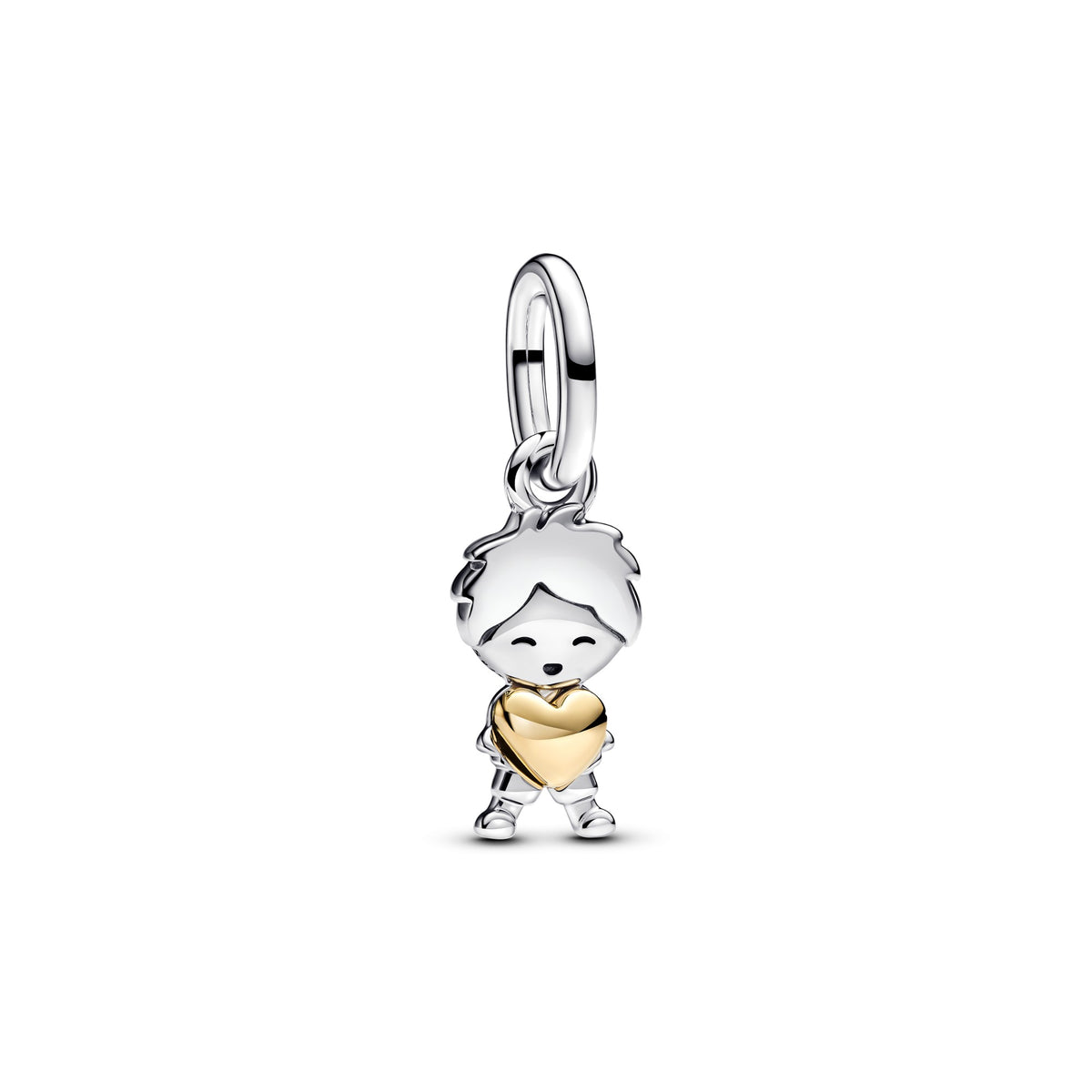 Pandora Hangende bedel met happy boy bicolor zilver en goudverguld