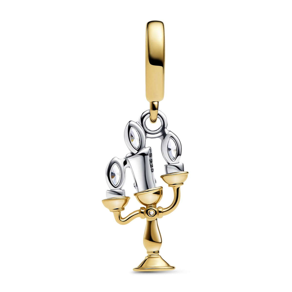 Pandora Hangende bedel Disney Belle en het Beest Lumière bicolor zilver en goudverguld 763985C01