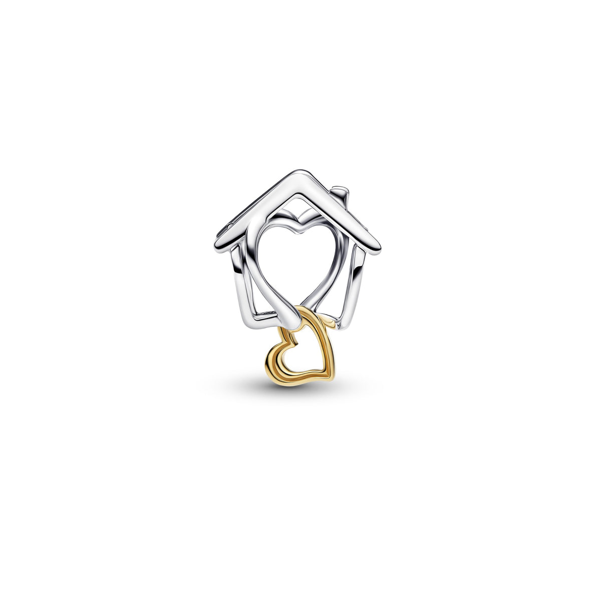 Pandora Huis en Hart Bedel bicolor zilver en goudverguld 764145C00