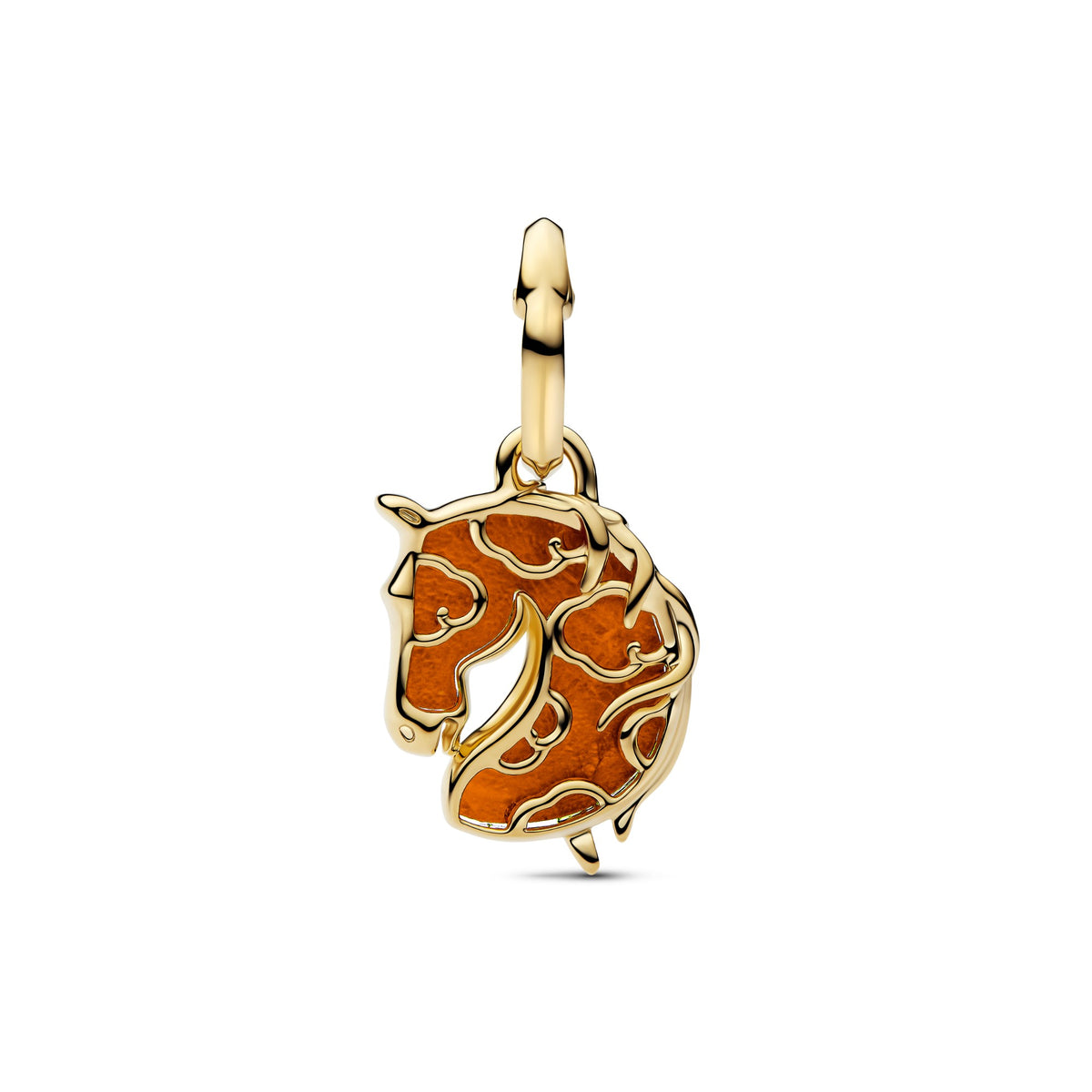 Pandora Rood Vuur Paard Muranoglazen Hangende Bedel goudverguld 764431C01