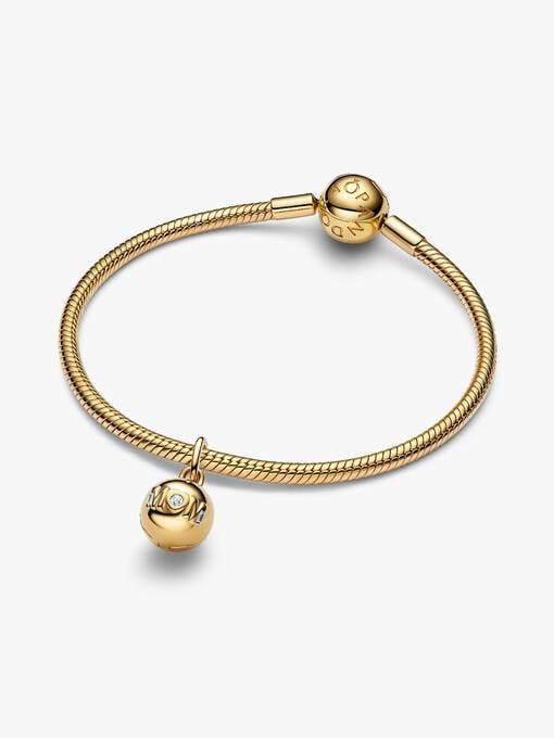 Pandora Mum Bol Bedel goudverguld zwart - 764457C01