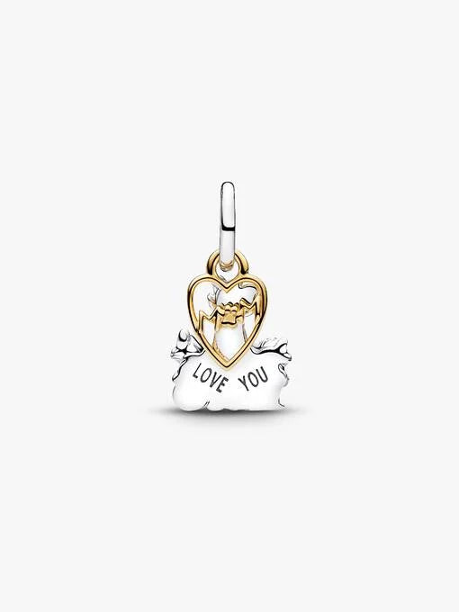 Pandora Disney Aristocaten Hertogin & Kittens Hangende Bedel bicolor zilver en goudverguld - 764465C01
