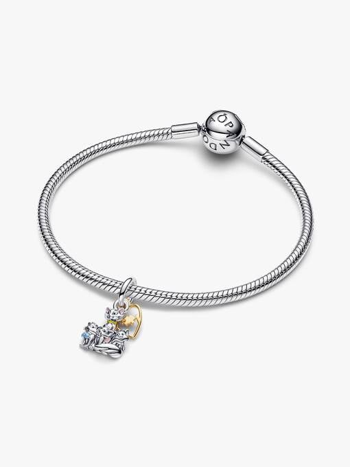 Pandora Disney Aristocaten Hertogin & Kittens Hangende Bedel bicolor zilver en goudverguld - 764465C01