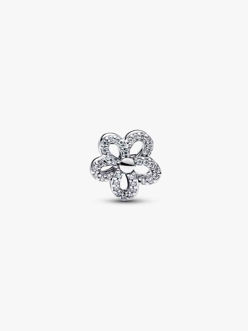 Pandora Pavé Bloem Opengewerkte Bedel bicolor zilver en goudverguld - 764480C01