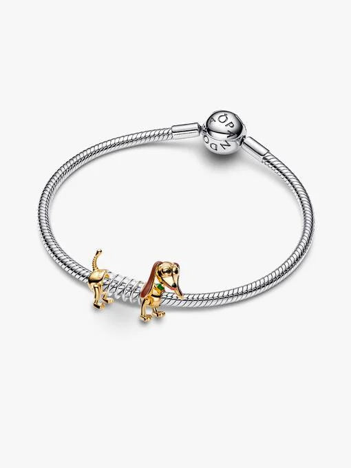 Pandora Disney Pixar Toy Story Slinky Dog Bedel bicolor zilver en goudverguld 764603C01
