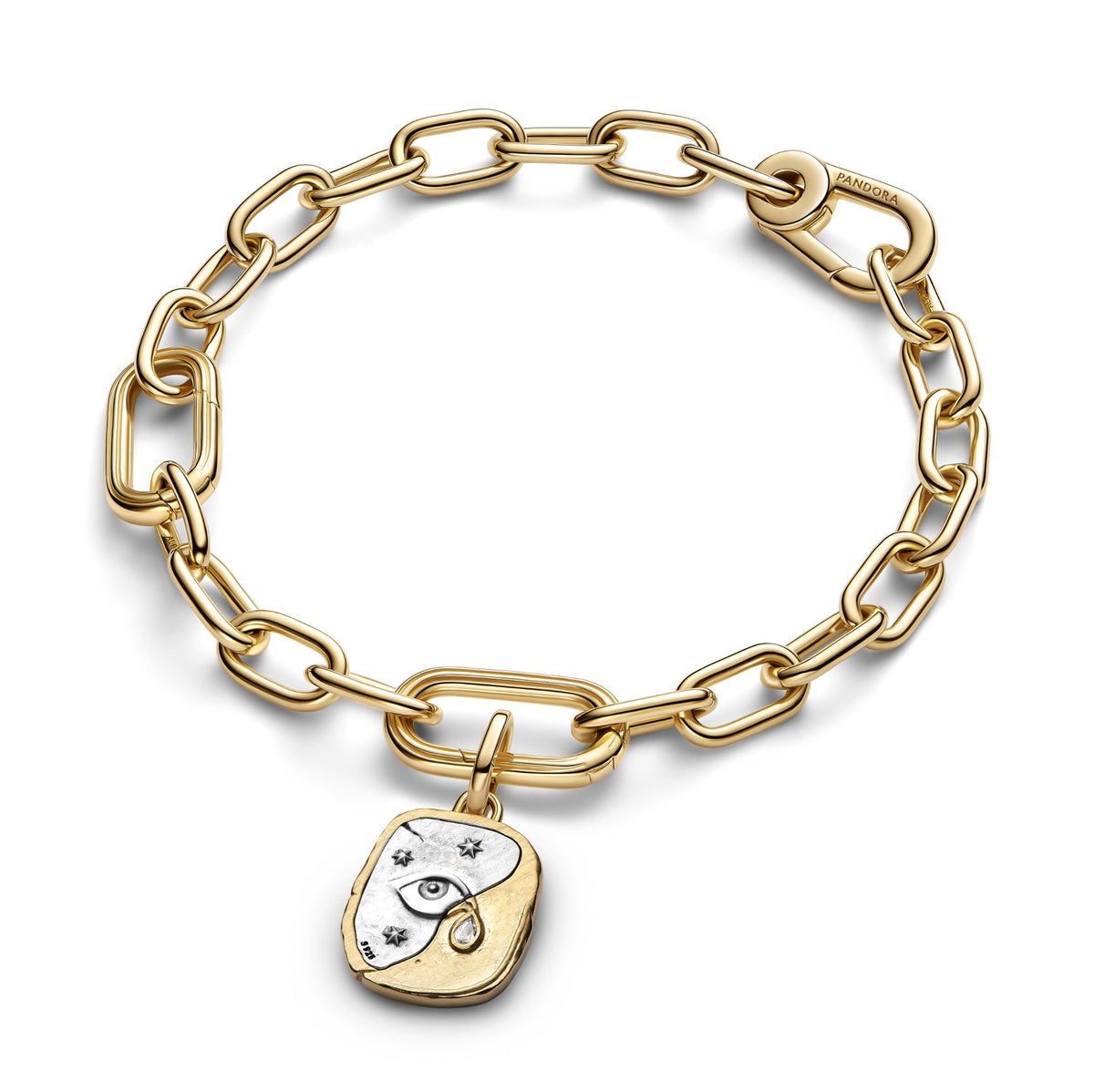 Pandora Oog Medaillonbedel bicolor zilver en goudverguld 764808C01