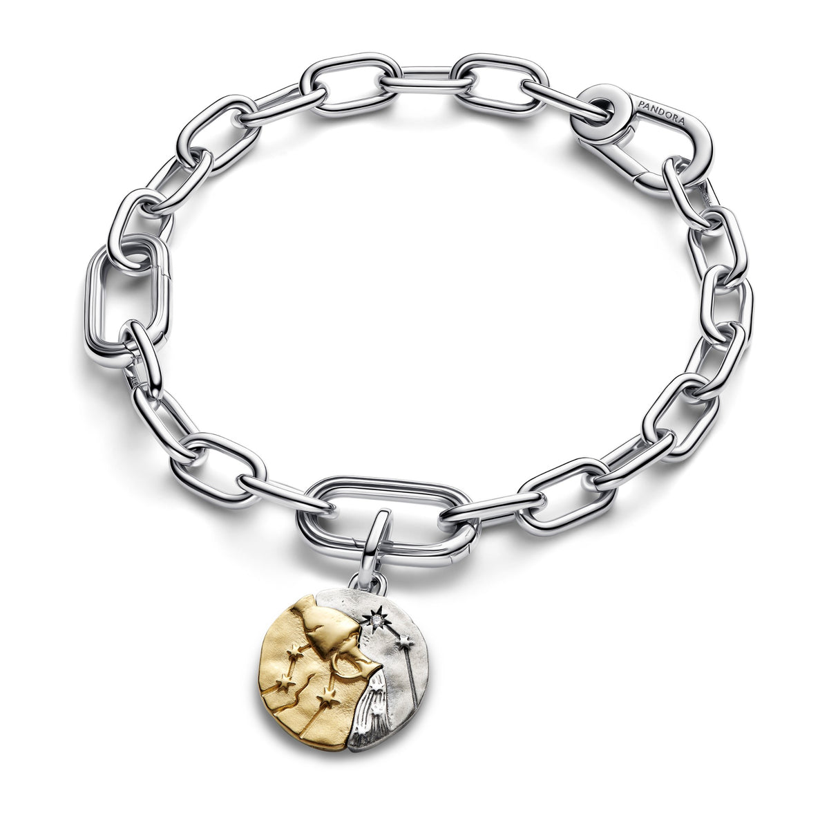 Pandora Dierenriem Waterman Medaillonbedel bicolor zilver en goudverguld 764990C01