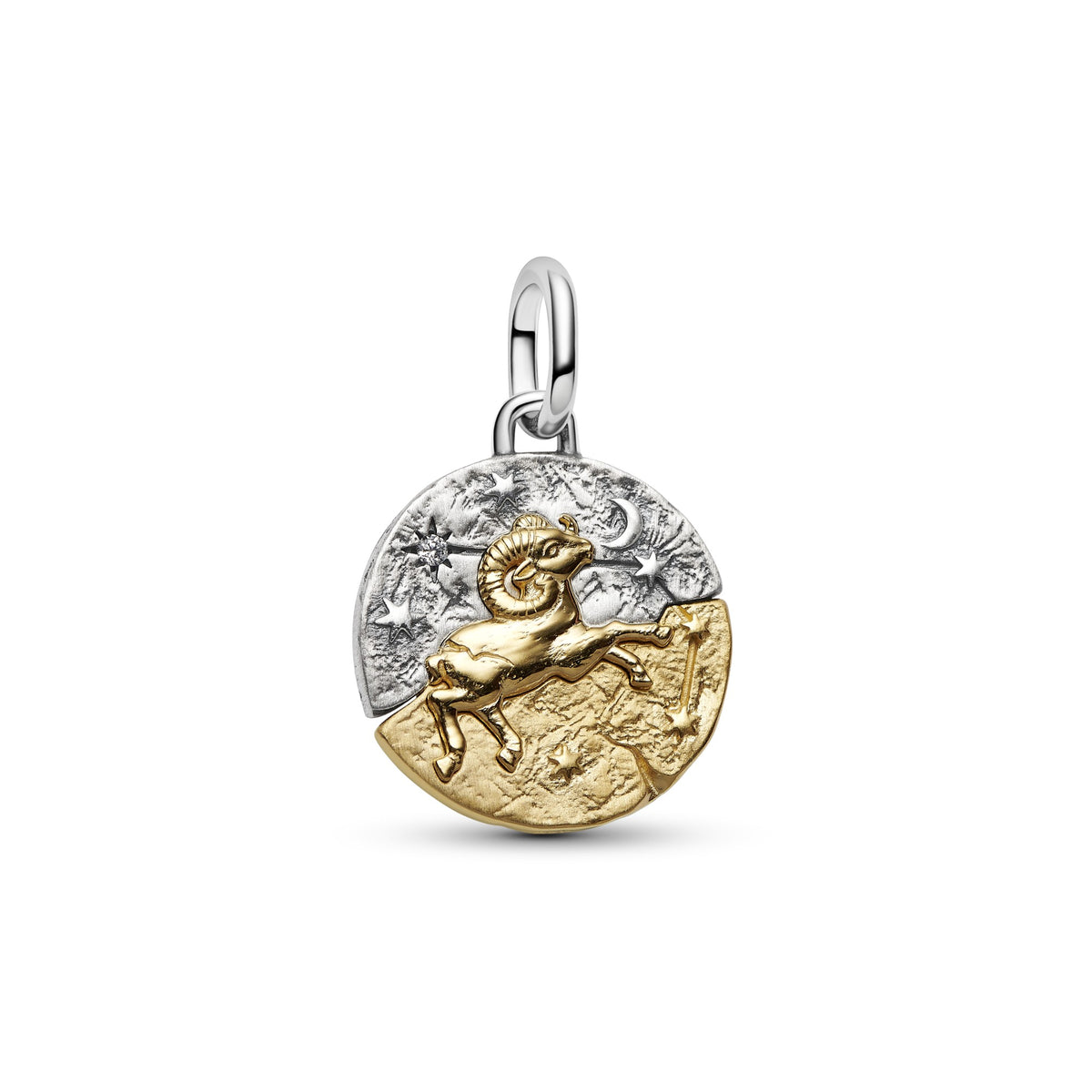 Pandora Dierenriem Ram Medaillonbedel bicolor zilver en goudverguld