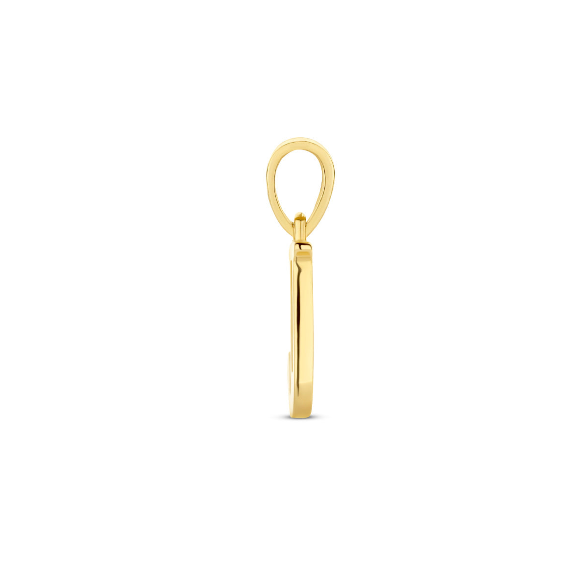 Hanger letter J zirkonia 14 mm 14K geelgoud #Letter_J