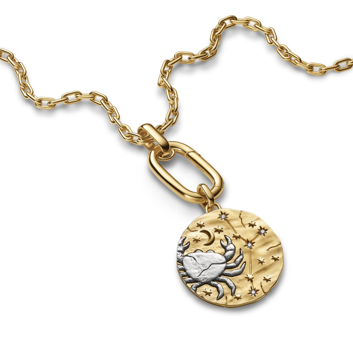 Pandora Kreeft Dierenriem Oversized Medaillonbedel bicolor zilver en goudverguld 765001C01