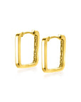 Zinzi Gold 14 krt gouden rechthoekige oorringen met luxe klapsluiting 16mm x 2mm vierkante buis ZGO425