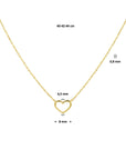 14K geelgoud collier hart 0,8 mm 40 - 42 - 44 cm 4022749