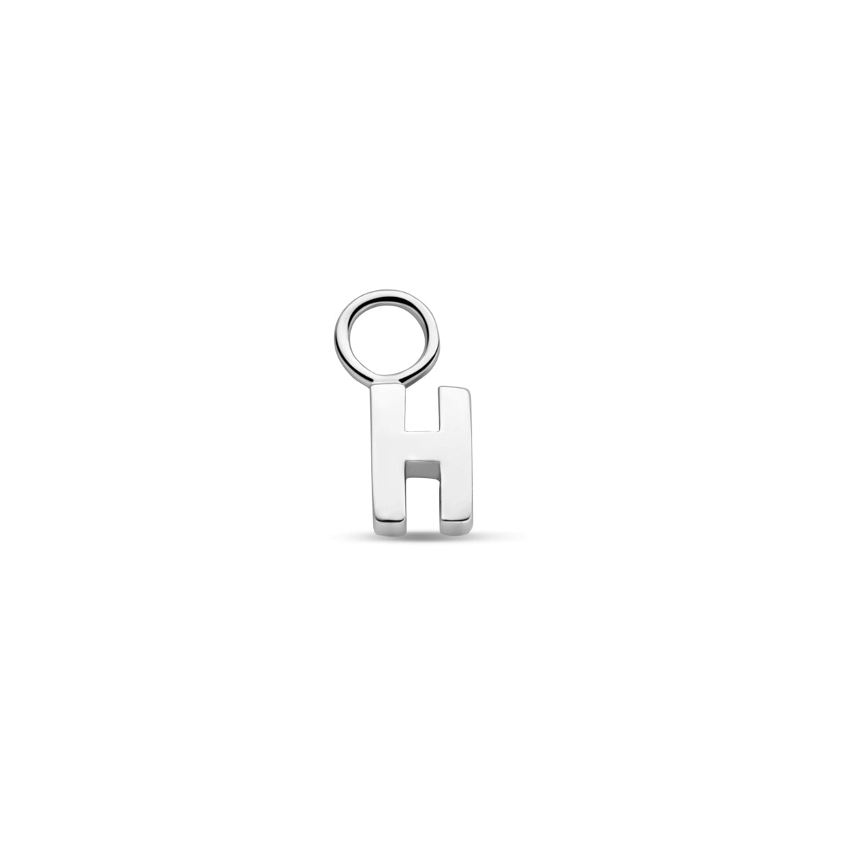 Oorringhanger letter H 6 mm zilver #Letter_H