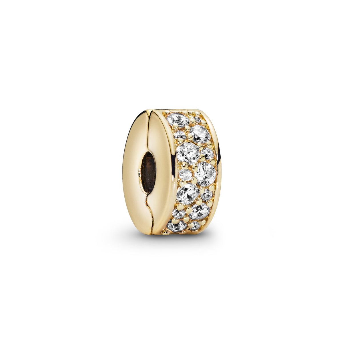 Pandora Clear pavé clipbedel goudverguld