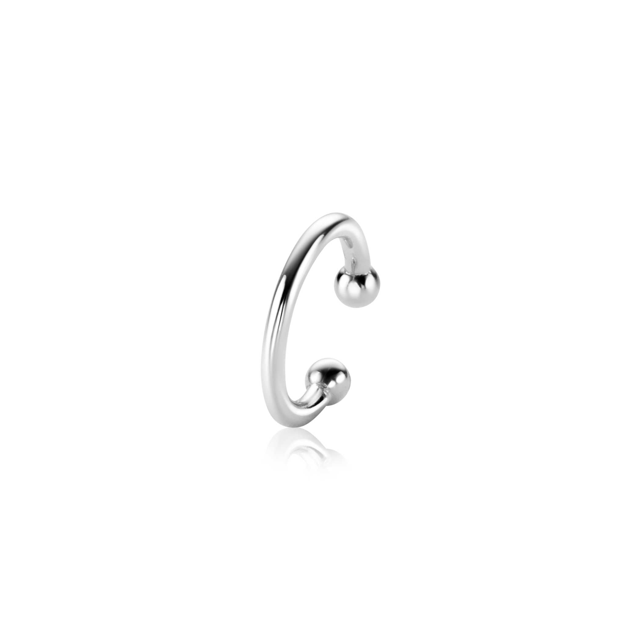 12,5mm ZINZI zilveren ear cuff gladde buis per stuk geprijsd ZIO-CUFF1 oorbellen