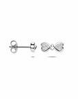 Zilveren gerhodineerde oorknoppen strik zirkonia 4 mm - 1341844