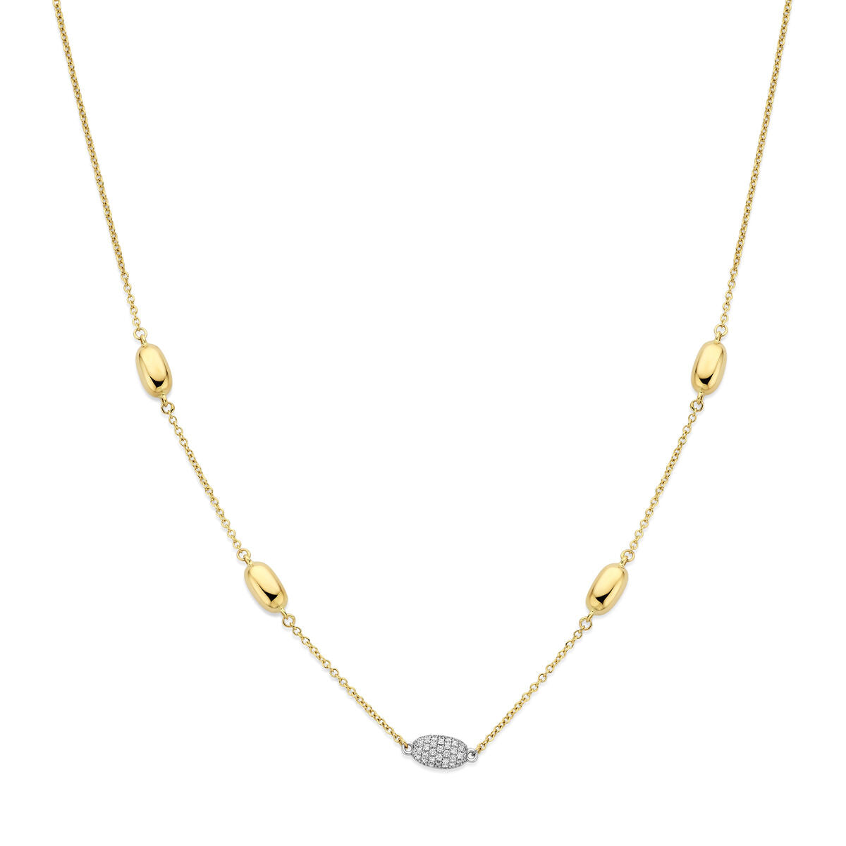Collier diamant 0.80ct h si 40 cm 14K bicolor goud geel/wit