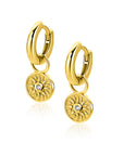ZINZI gold plated zilveren oorbedels zon 8mm ZICH2741 (zonder oorringen) - PansiteNederland.nl