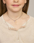 Zilver Gerhodineerd collier emaille hartje 36 + 4 cm 1341865
