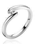 ZINZI zilveren ring (6mm breed) met ronde zirkonia, sierlijk omklemd door twee banen ZIR2766 - PansiteNederland.nl