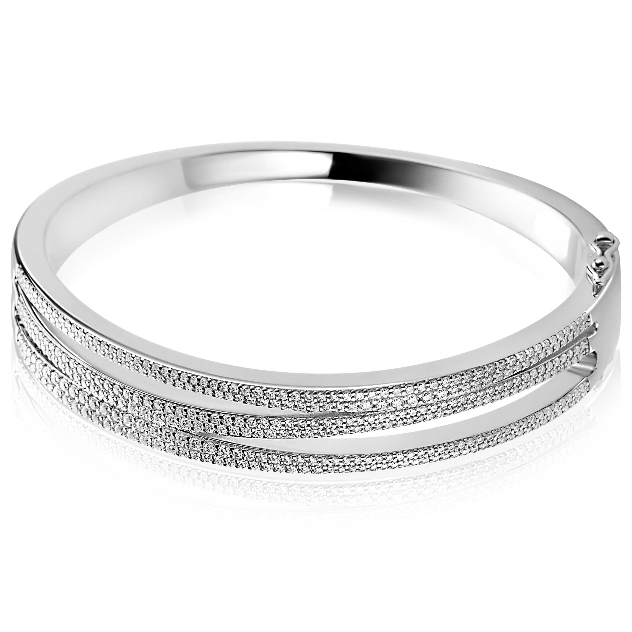 ZINZI Zilveren Armband MVA26 12 mm wit