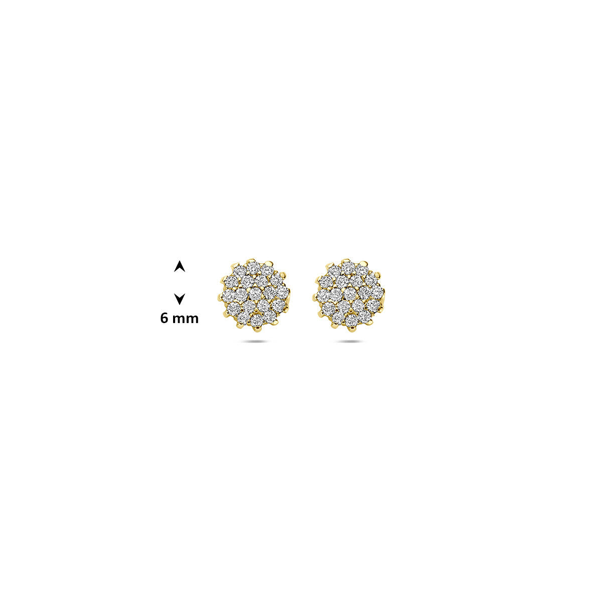 Oorknoppen lab grown diamant 0.19ct (2x 0.095ct) f vs 14K geelgoud 6 mm