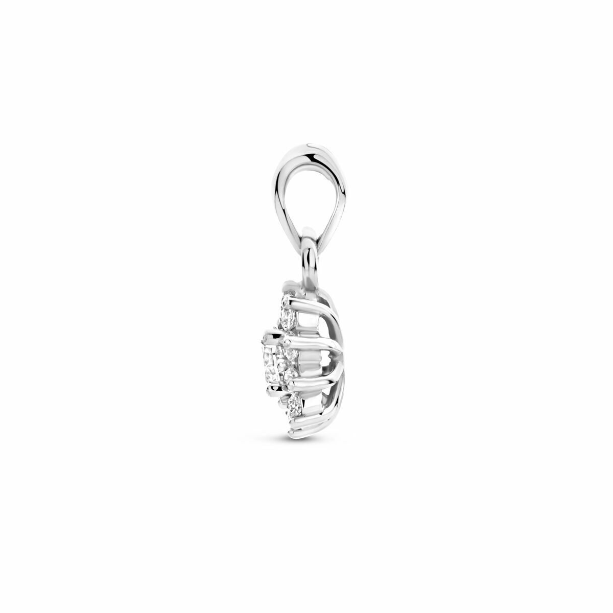 Zilveren gerhodineerde hanger zirkonia 15 mm - 1340833 - PansiteNederland.nl