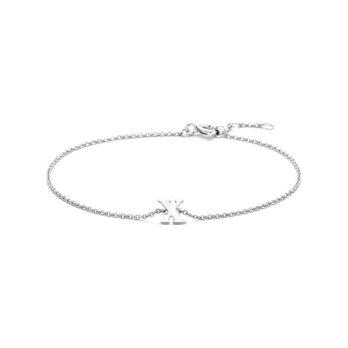 Armband letter X zilver gerhodineerd #Letter_X
