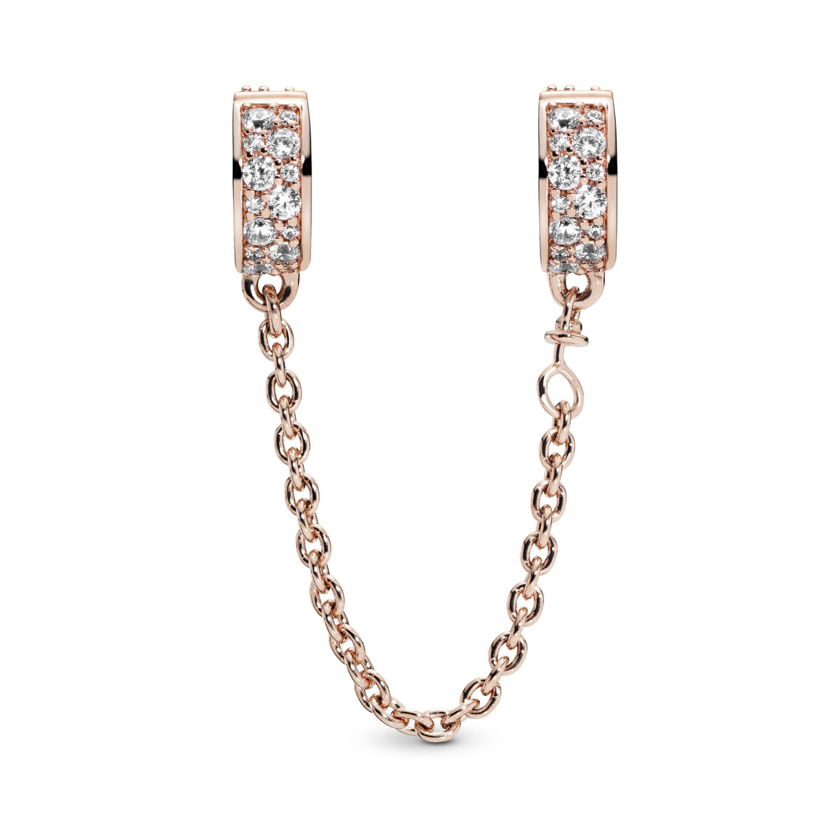 Pandora Transparante Pavé Veiligheidsketting roségoudverguld 786322CZ
