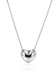 ZINZI zilveren ketting met luxe groot hart (15mm) 40-45 cm ZIC2672