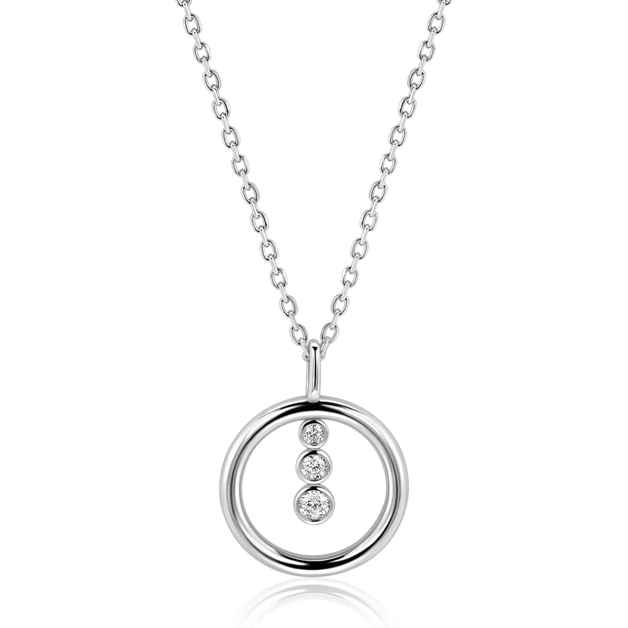ZINZI Zilveren Ketting met Witte Zirkonia ZIC2820