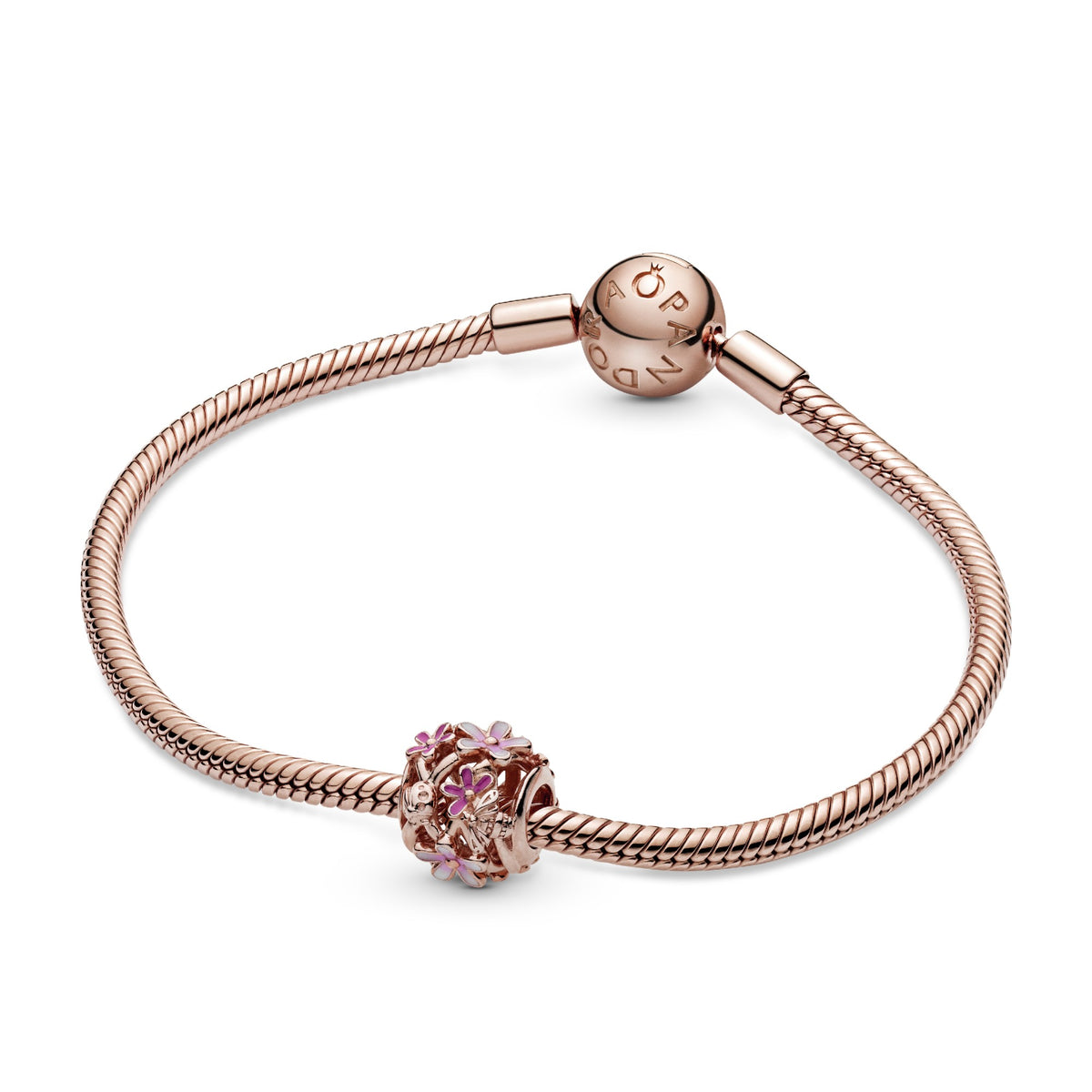 Pandora Opengewerkte Roze Madeliefjes Bedel roségoudverguld 788772C01