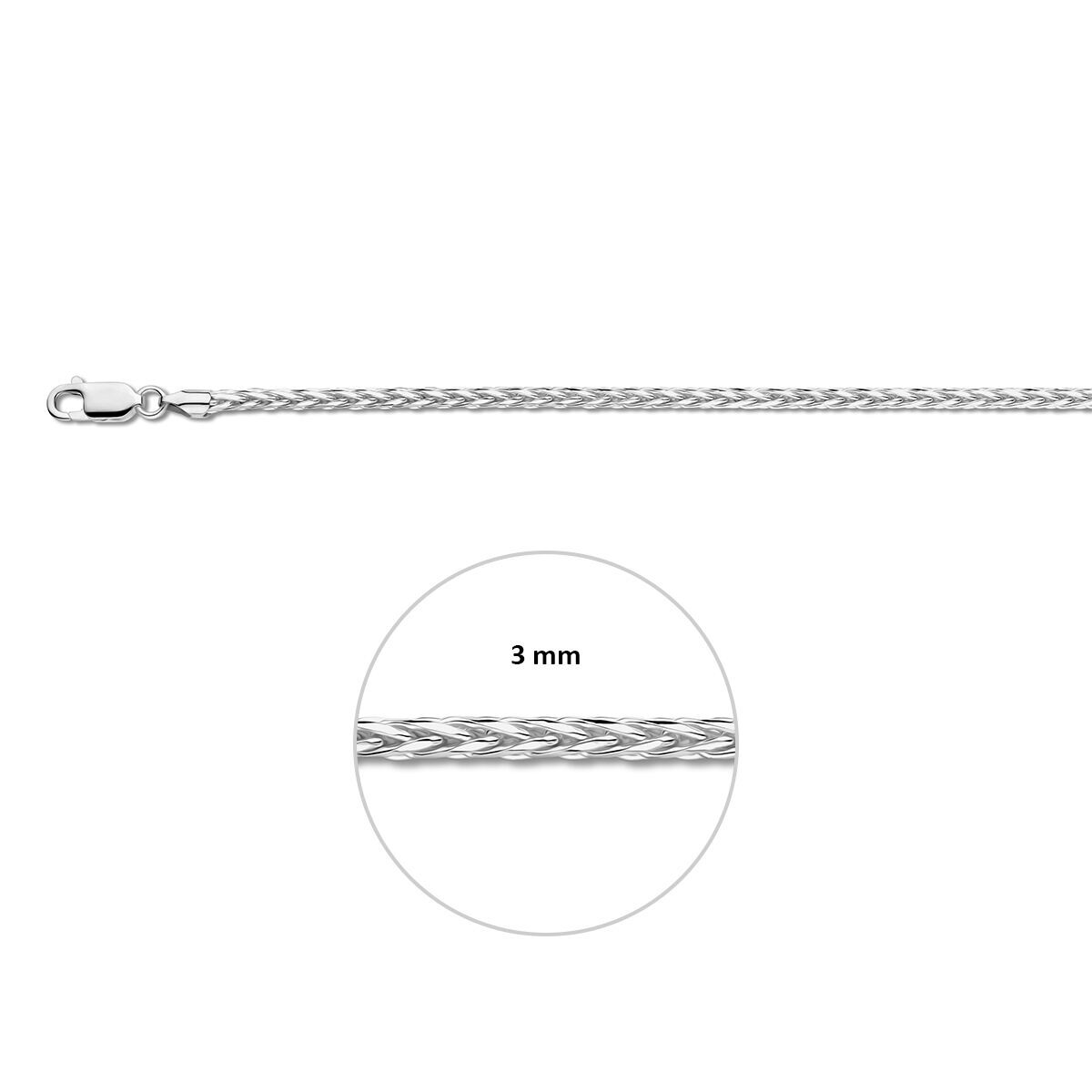 Fantasy Collection Gerhodineerd Zilveren Ketting 1329731