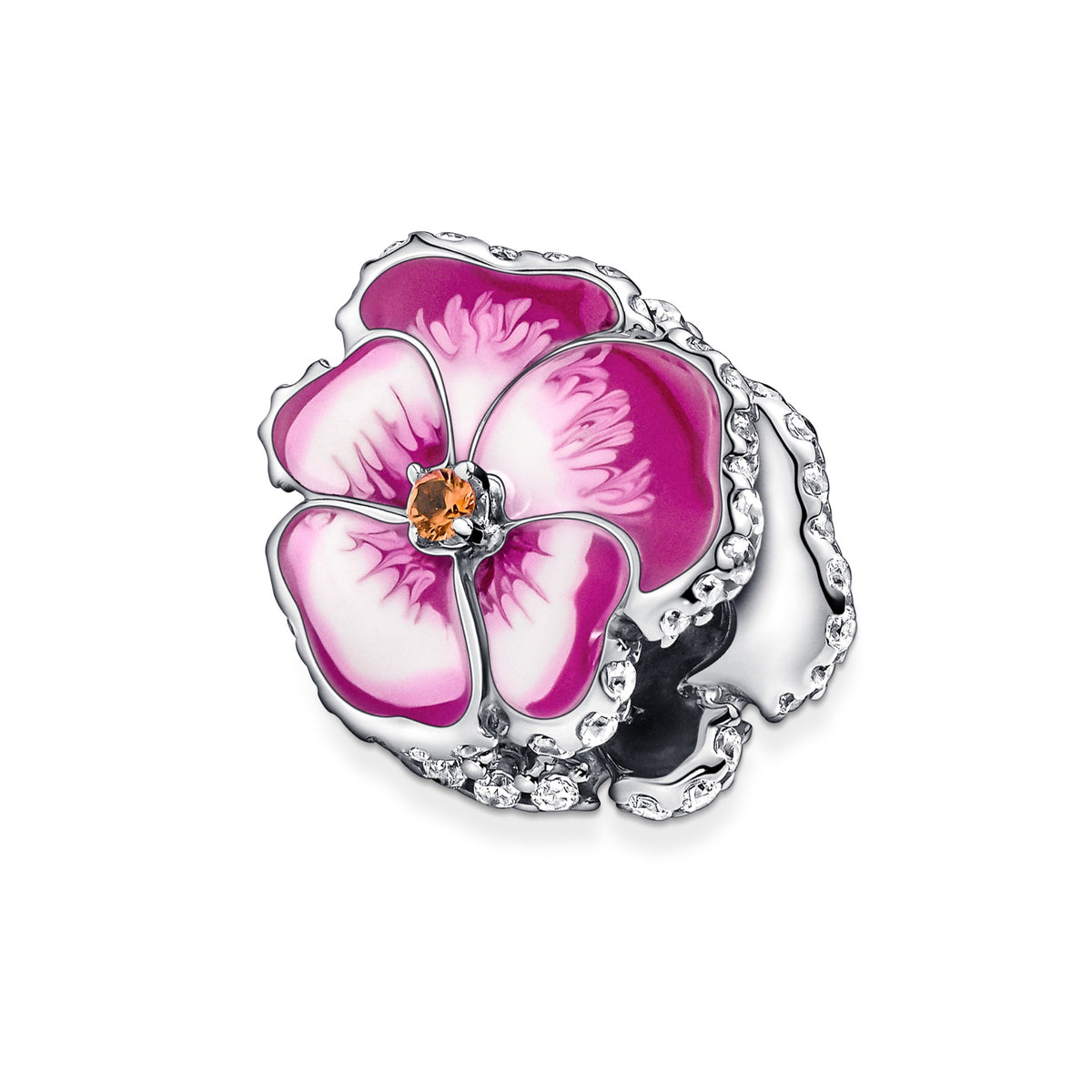 Pandora Roze Viooltje Bedel zilver 790777C01