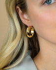 ZINZI gold plated zilveren oorringen met brede buis (8mm) en rond model, handige bovensluiting 28mm ZIO2749G - PansiteNederland.nl