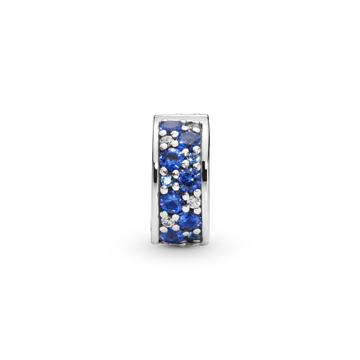 Pandora Blauwe Pavé Clip Bedel zilver 791817NSBMX