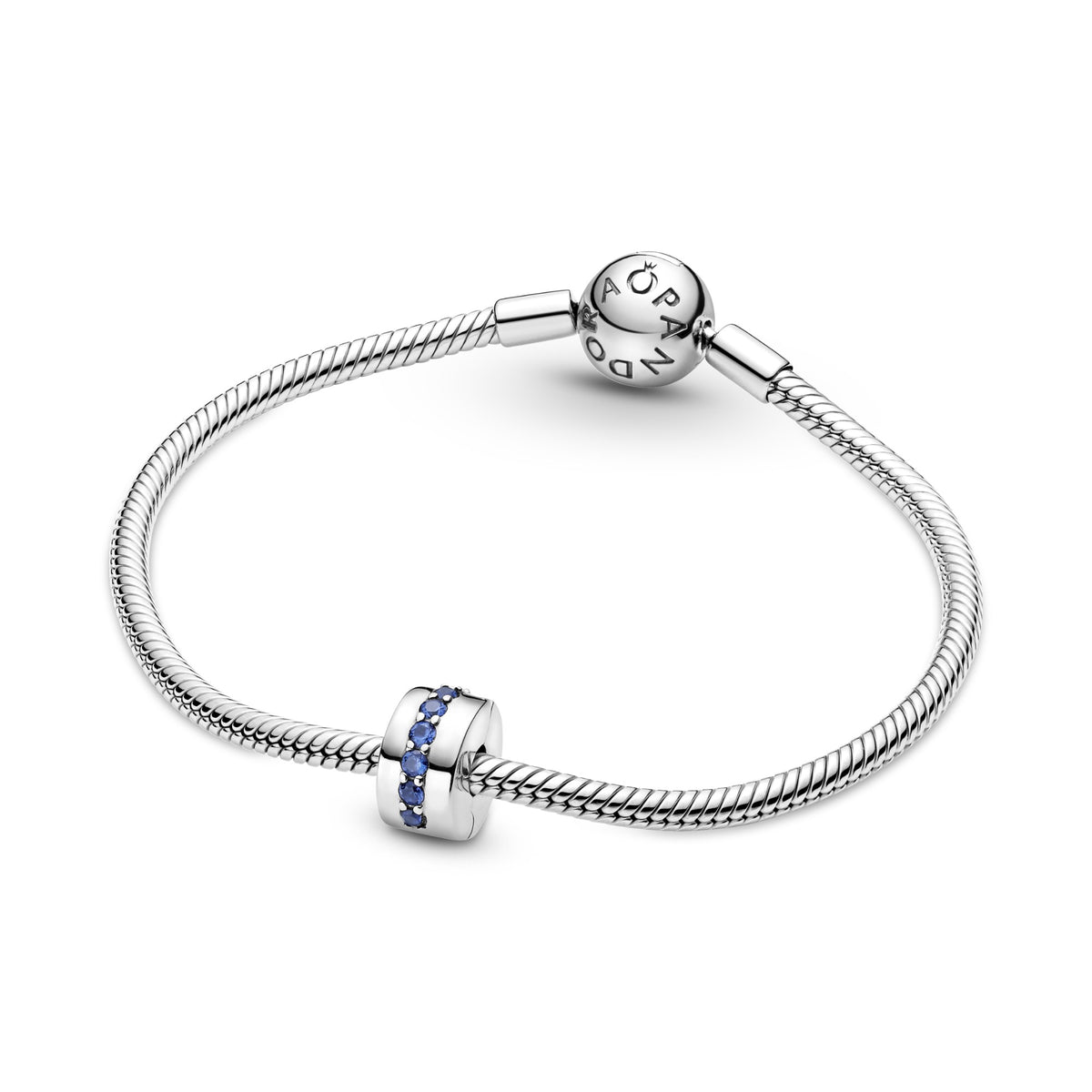 Pandora Blauwe Sprankelende Clipbedel zilver 791972C01