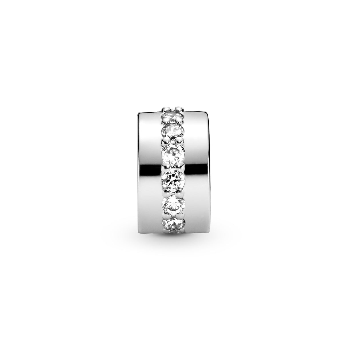 Pandora Clear Sparkling Row Clip Bedel zilver 791972CZ