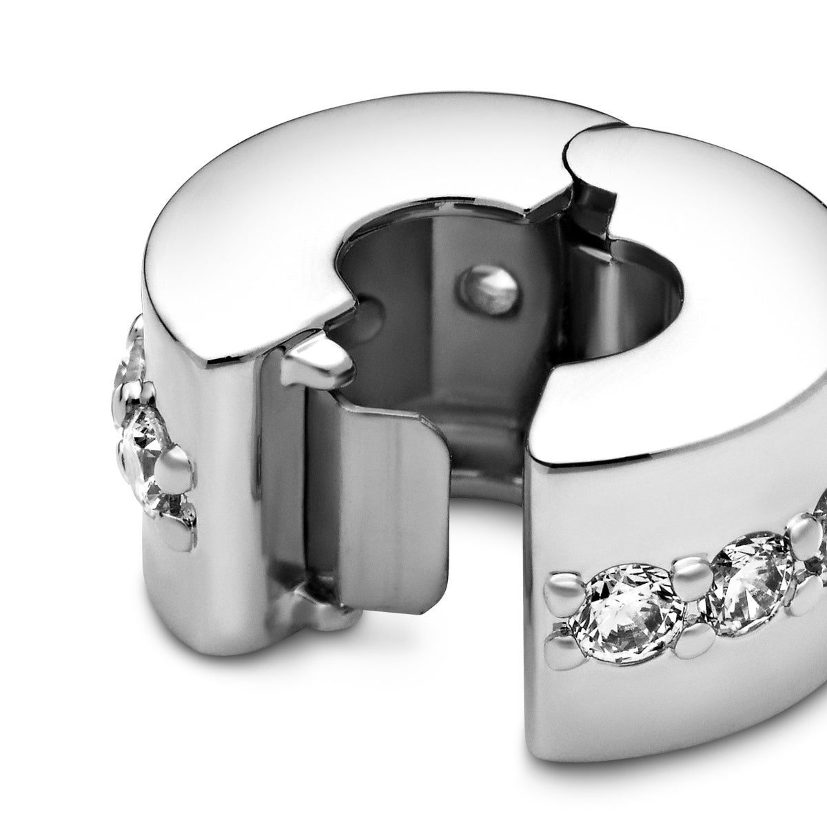 Pandora Clear Sparkling Row Clip Bedel zilver 791972CZ