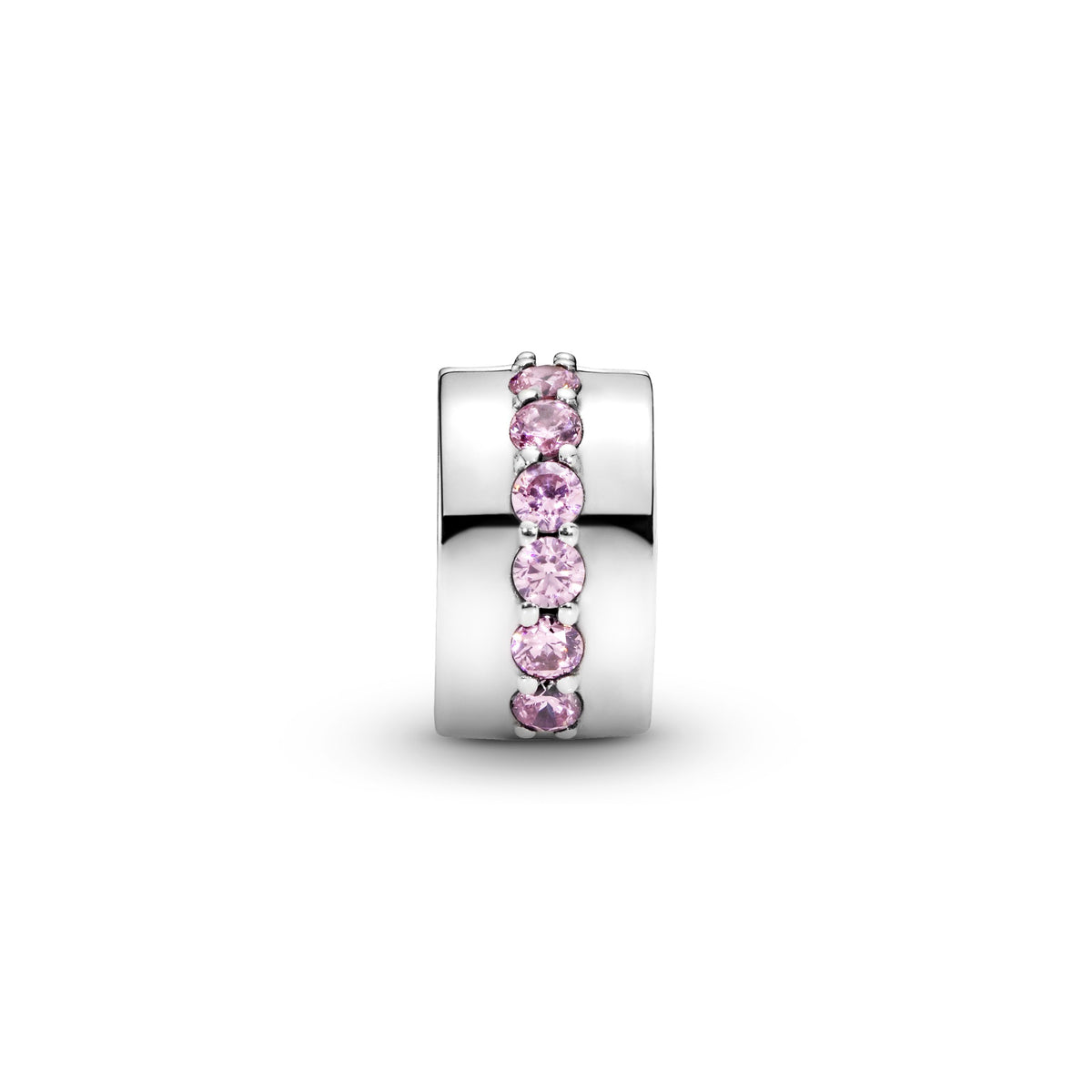 Pandora Pink Sparkling Row Clip Bedel zilver 791972PCZ