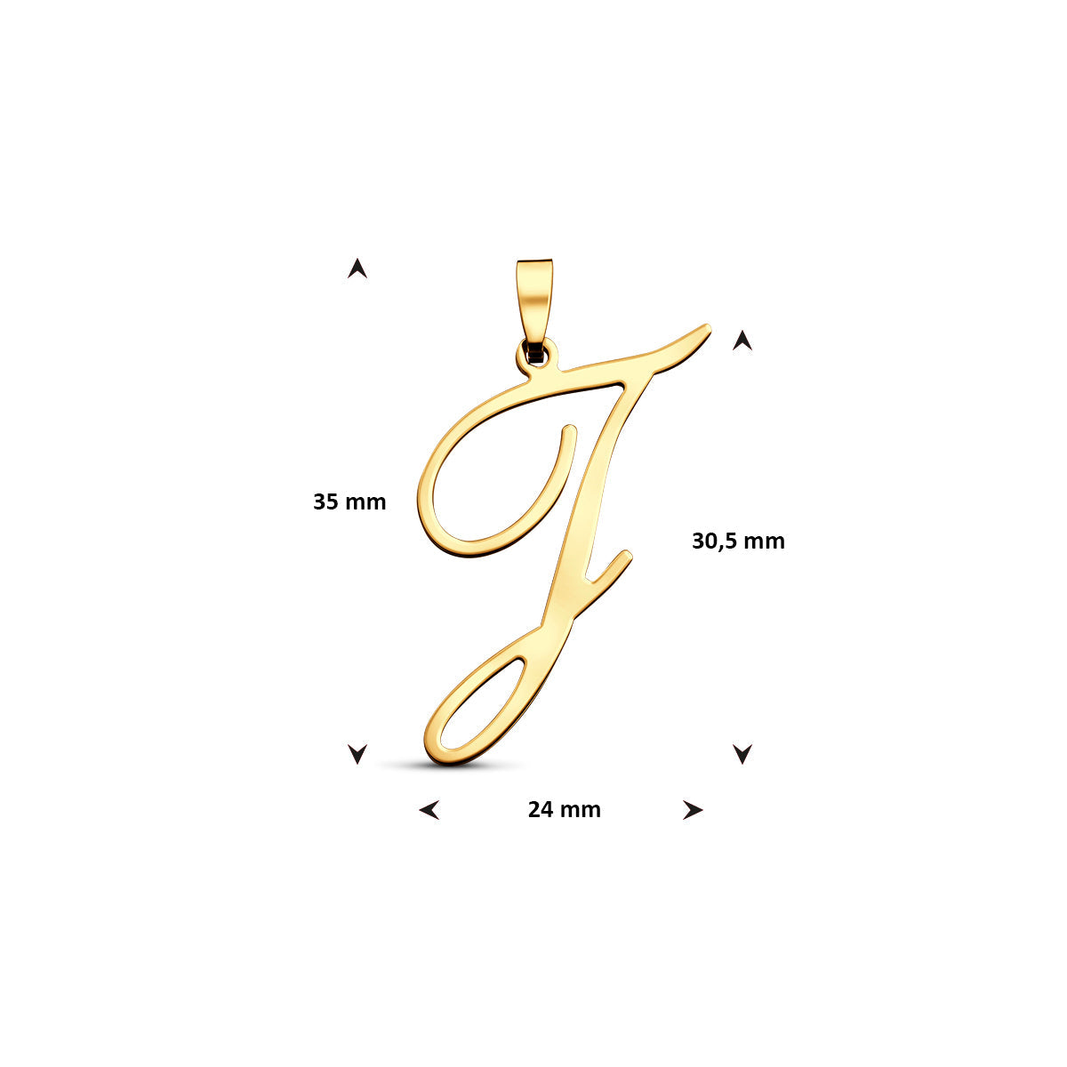 Hanger sierletter J 30,5 mm 14K geelgoud #Letter_J