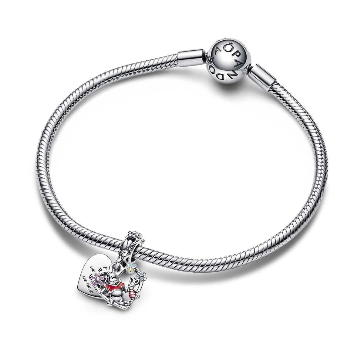 Pandora Disney Winnie the Pooh & Piglet Dubbele Hangende Bedel zilver 792214C01