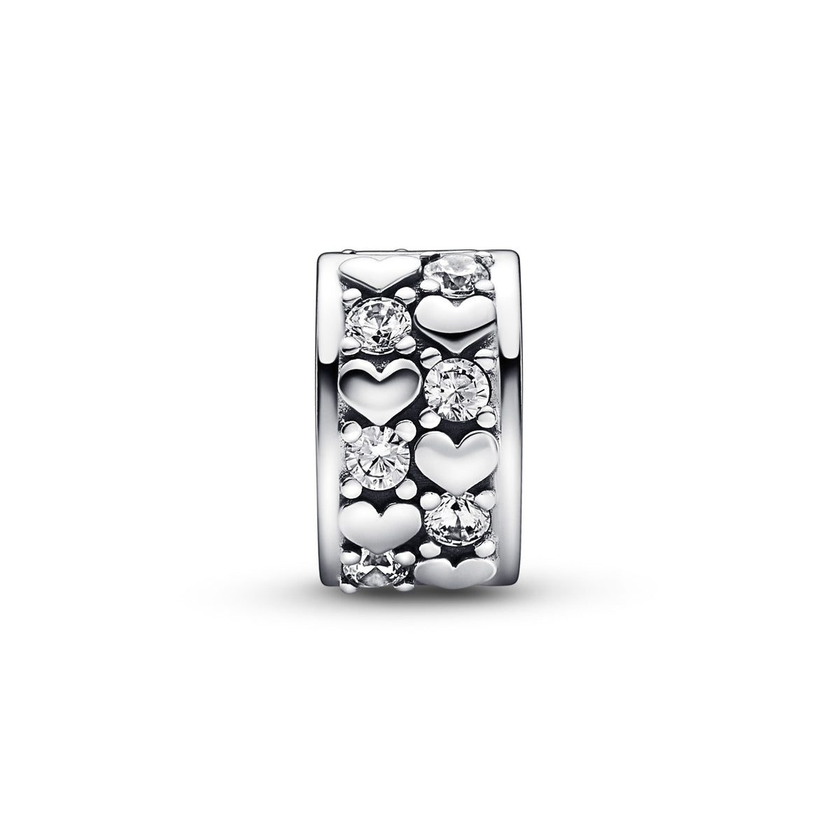 Pandora Infinite Hearts Sparkling Clipbedel zilver 792235C01