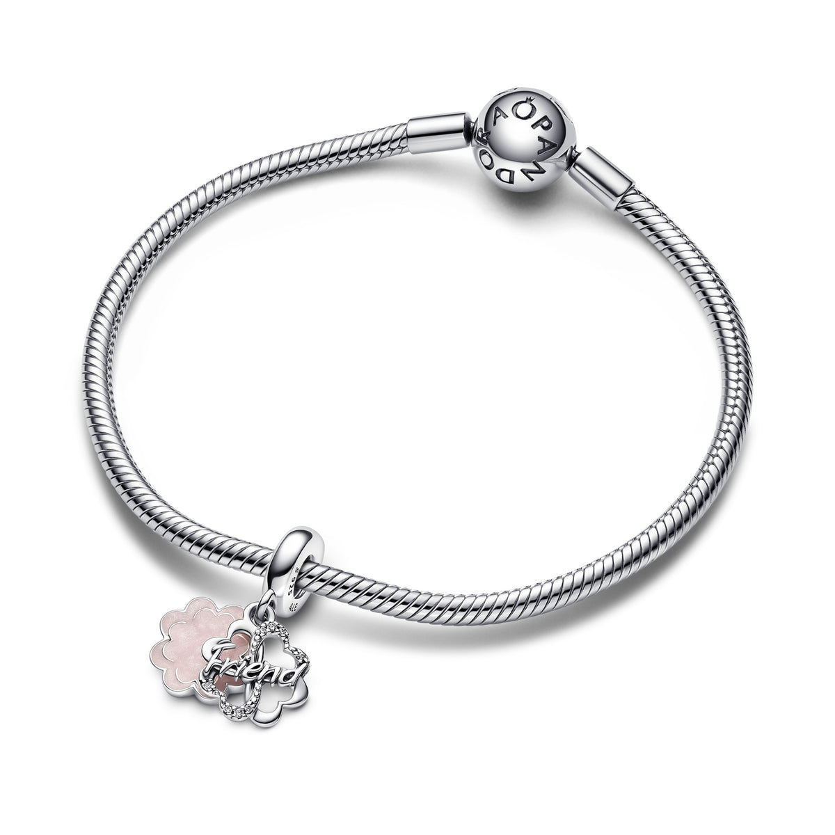 Pandora Four-leaf Clover Friendship Dubbele Hangende Bedel zilver 792245C01