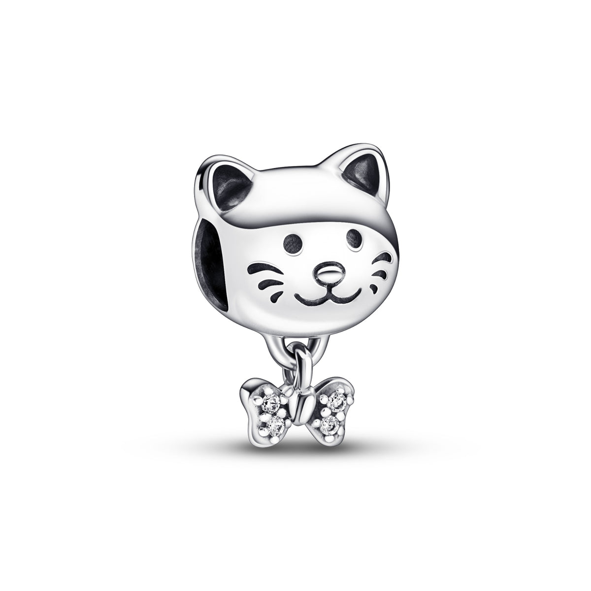 Pandora Pet Cat & Bow Bedel zilver