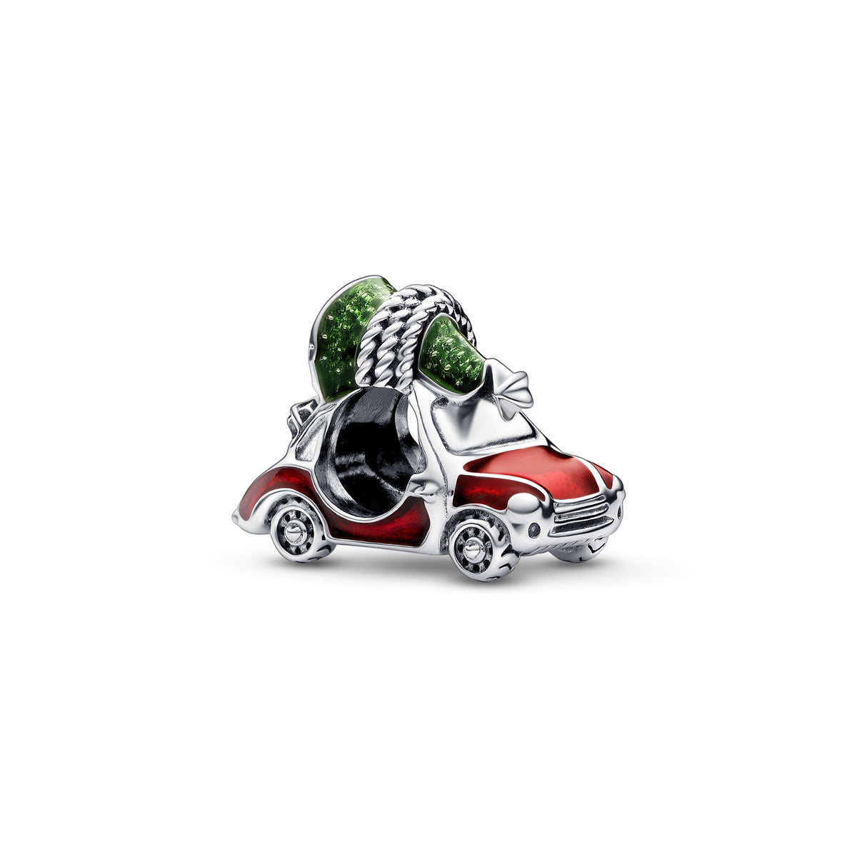 Pandora Kerstbedel Auto met Kerstboom zilver
